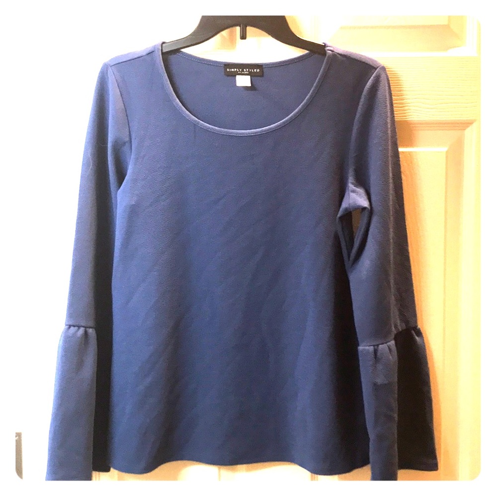 Tulip Sleeve Navy Top